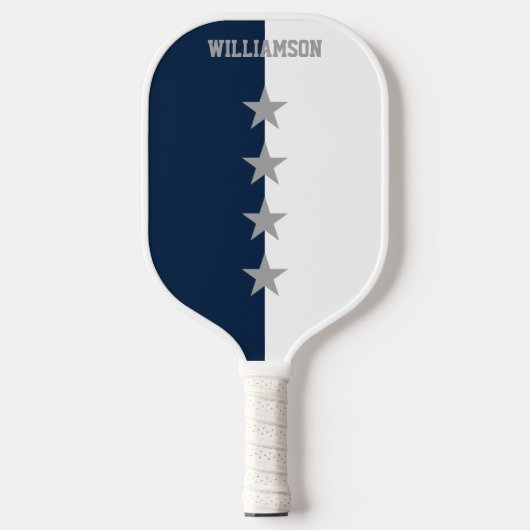 College Kleuren Marine Blauw & Wit Pickleball Paddle (Voorkant)