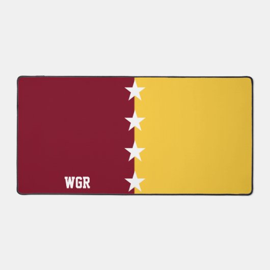 College Kleuren Maroon & Goud Monogram Bureaumat (Voorkant)