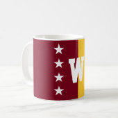 College Kleuren Maroon & Goud Monogram Koffiemok (Voorkant links)