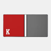 College kleuren rood & grijs monogram bureaumat (Voorkant)