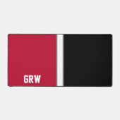 College kleuren rood & zwart monogram bureaumat (Voorkant)