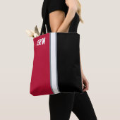 College kleuren rood & zwart monogram tote bag (Dichtbij)