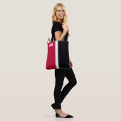 College kleuren rood & zwart monogram tote bag (Op model)