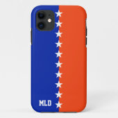 College Kleuren Royal Blauw & Sinaasappel Case-Mate iPhone Case (Achterkant)