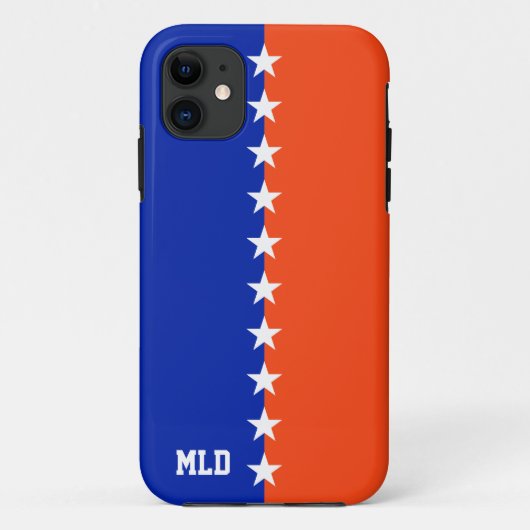 College Kleuren Royal Blauw & Sinaasappel Case-Mate iPhone Case (Achterkant)