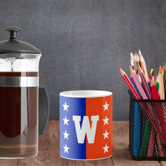 College Kleuren Royal Blauw & Sinaasappel Koffiemok