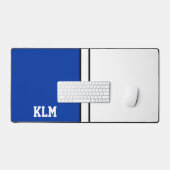 College Kleuren Royal Blauw & Wit Monogram Bureaumat (Keyboard & Muis)