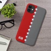 College Kleuren Scarlet Rood & Donkergrijs Monogra Case-Mate iPhone Case