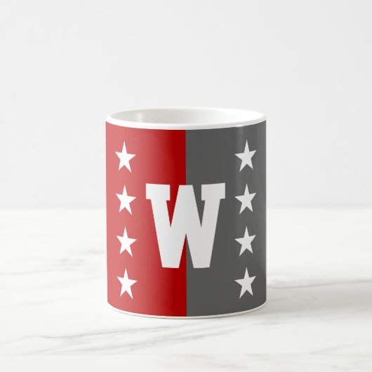 College Kleuren Scarlet Rood & Donkergrijs Monogra Koffiemok (Center)