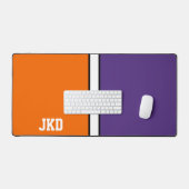 College Kleuren Sinaasappel & Paarse Monogram Bureaumat (Keyboard & Muis)