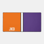 College Kleuren Sinaasappel & Paarse Monogram Bureaumat (Voorkant)