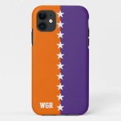 College Kleuren Sinaasappel, Paarse & Witte Monogr Case-Mate iPhone Case (Achterkant)