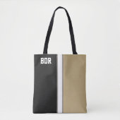College kleuren zwart & goud monogram tote bag (Voorkant)