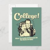 College: Leiders Drink Morgen vandaag Briefkaart (Voorkant / Achterkant)