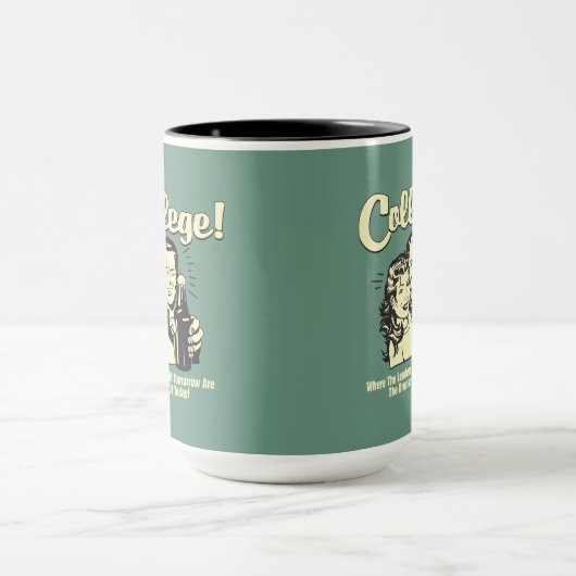 College: Leiders Drink Morgen vandaag Mok (Midden)