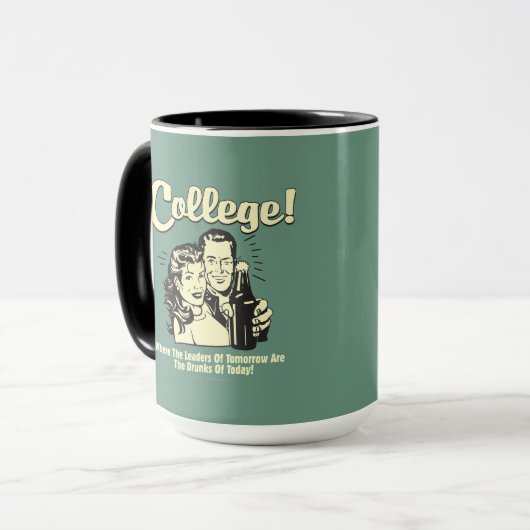 College: Leiders Drink Morgen vandaag Mok (Voorkant links)