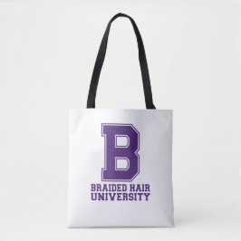 College Letter Braids Custom Graphic Sweatshirt Tote Bag