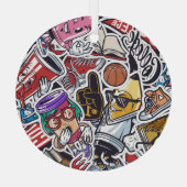 College Leuk, Kleurrijk  Patroon Glas Ornament (Achterkant)