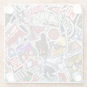 College Leuk, Kleurrijk Patroon Glazen Onderzetter (Achterkant)