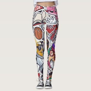 College Leuk, Kleurrijk Patroon Leggings