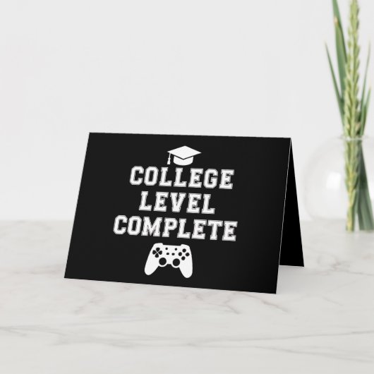 College Level Complete Afstuderen Gamer Gaming Bedankkaart (Voorkant)