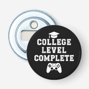 College Level Complete Afstuderen Gamer Gaming Button Flesopener