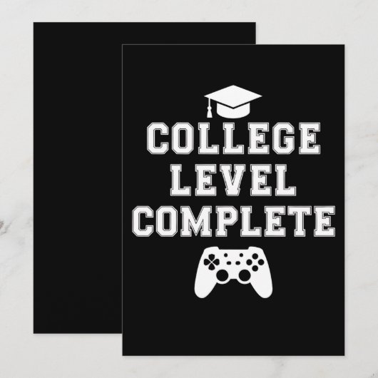 College Level Complete Afstuderen Gamer Gaming Kaart (Voorkant / Achterkant)