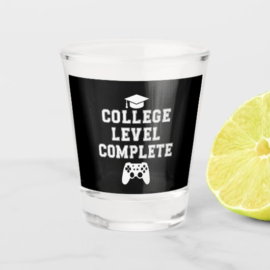 College Level Complete Afstuderen Gamer Gaming Shot Glas (Voorkant)