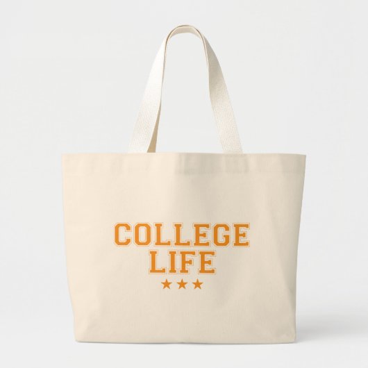 College Life - Sinaasappel Grote Tote Bag (Voorkant)