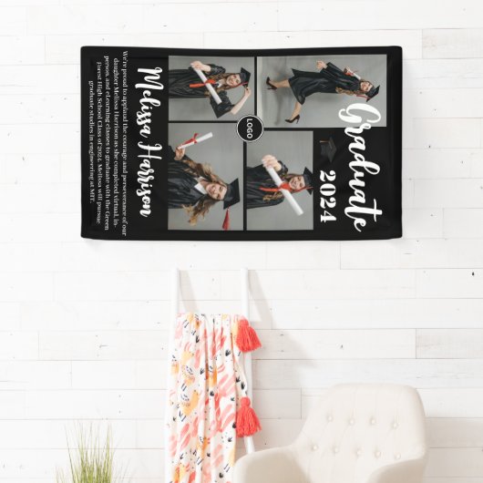 College Logo Afstuderen Fotocollage Aankondiging Spandoek (Insitu)