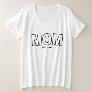 College Mom Jaar Gevestigde Kunst Grote Maat T-shirt