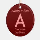 College of High School Varsity Letter Keepomwille Keramisch Ornament (Links)