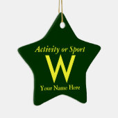 College of High School Varsity Letter Keepomwille Keramisch Ornament (Rechts)