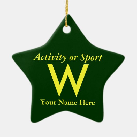 College of High School Varsity Letter Keepomwille Keramisch Ornament (Voorkant)