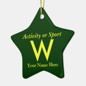 College of High School Varsity Letter Keepomwille Keramisch Ornament (Links)