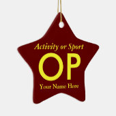 College of High School Varsity Letter Keepomwille Keramisch Ornament (Rechts)
