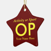 College of High School Varsity Letter Keepomwille Keramisch Ornament (Links)