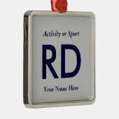 College of High School Varsity Letter Keepomwille Metalen Ornament (Rechts)