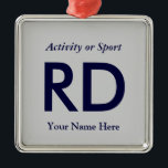 College of High School Varsity Letter Keepomwille Metalen Ornament<br><div class="desc">Klik op "aanpassen" om dit cadeau aan te passen met uw eigen achtergrond- en tekenkleurenschema's.</div>