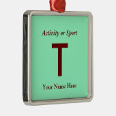 College of High School Varsity Letter Keepomwille Metalen Ornament (Rechts)