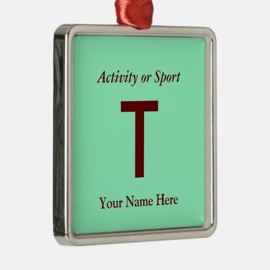 College of High School Varsity Letter Keepomwille Metalen Ornament (Rechts)