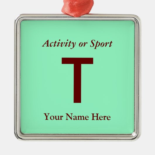 College of High School Varsity Letter Keepomwille Metalen Ornament (Voorkant)