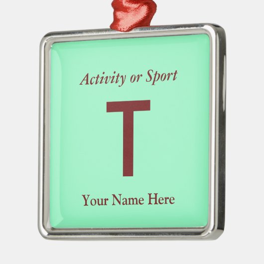 College of High School Varsity Letter Keepomwille Metalen Ornament (Links)