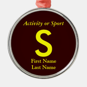 College of High School Varsity Letter Keepomwille Metalen Ornament