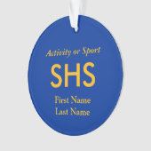 College of High School Varsity Letter Keepomwille Ornament (voorkant)