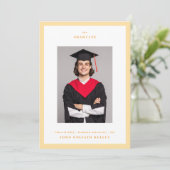 College Oranje Lijst 3 Foto Afstuderen Aankondiging (Staand voorkant)