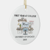 College Ornament, Freshman Year Christmas, New  Keramisch Ornament (Rechts)