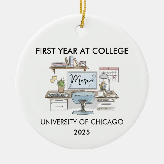 College Ornament, Freshman Year Christmas, New  Keramisch Ornament (Voorkant)