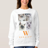 College Pet Foto Monogram | Aangepaste Dierenvrien Trui (Voorkant)