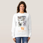 College Pet Foto Monogram | Aangepaste Dierenvrien Trui (Voorkant volledig)